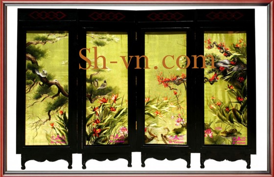 Tranh thêu tay đẹp 'Bộ bình phong 140' Tranh thêu tay đẹp 'Bộ bình phong 140'