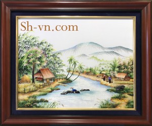 Tranh thêu quê hương 'Ký ức tuổi thơ (17)'