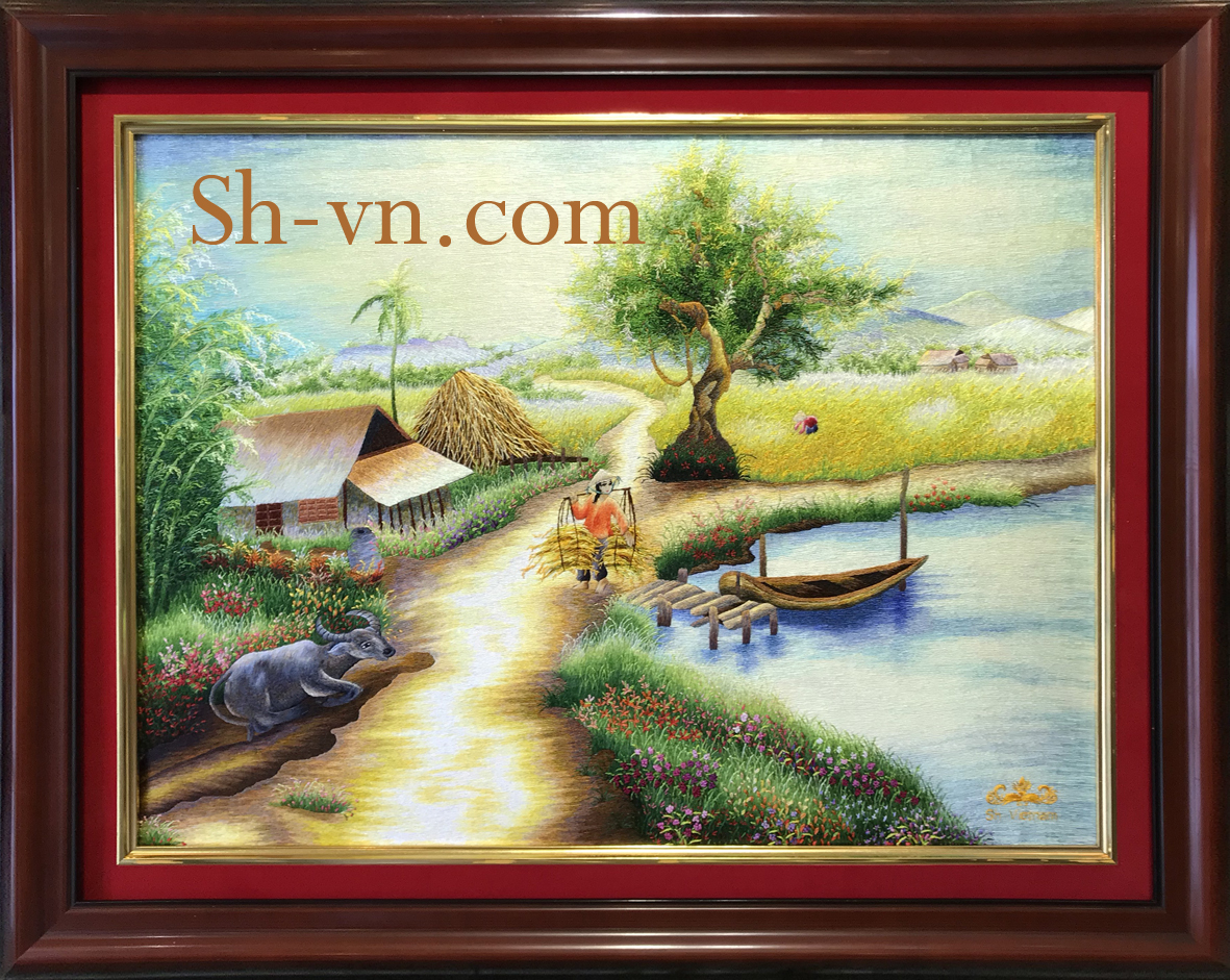 Tranh thêu tay tại TPHCM 'Nhịp sống quê hương (25)'