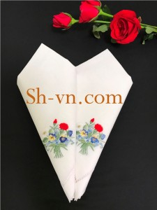 Khăn tay thêu ở Hà Nội ‘Họa tiết vườn hoa (9001)’