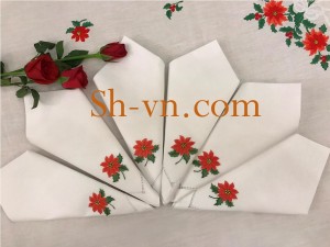 Khăn tay thêu ở Hà Nội ‘Họa tiết hoa trạng nguyên (9006)’