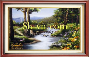 Tranh thêu lụa 'Phong cảnh Suối mơ (15)' Tranh thêu lụa 'Phong cảnh Suối mơ (15)'