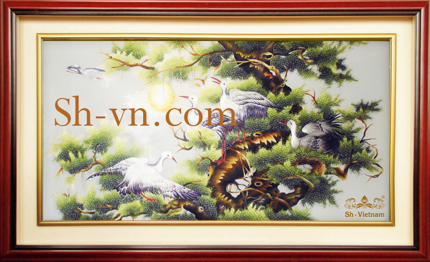 Tranh thêu tay tại TPHCM 'Tùng Hạc (163)'