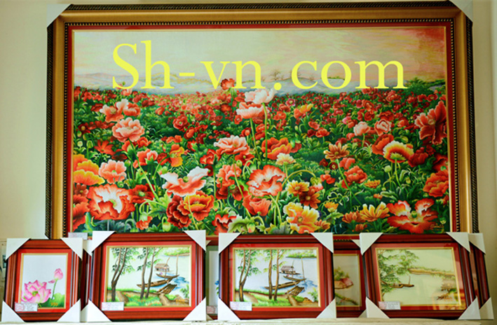 Top những bức tranh thêu tay 'Tác phẩm Vườn Poppy may mắn (49)