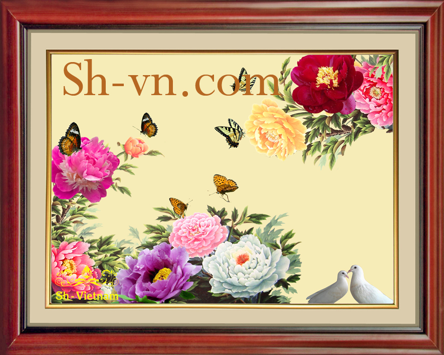 Tranh thêu Nha Trang 'Hoa Mẫu Đơn (152)' Tranh thêu Nha Trang 'Hoa Mẫu Đơn (152)'