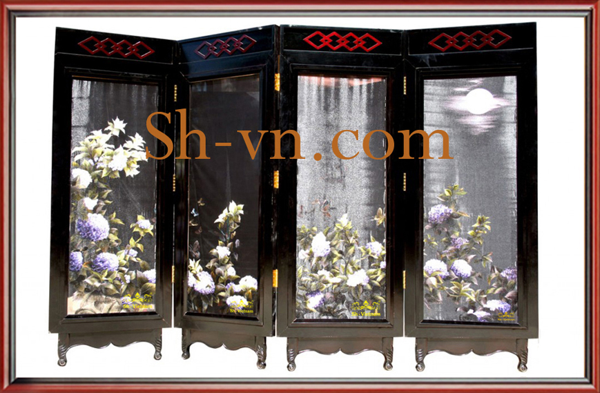 Tranh thêu Nha Trang 'Bộ bình phong hoa Cẩm Tú Cầu (191)'