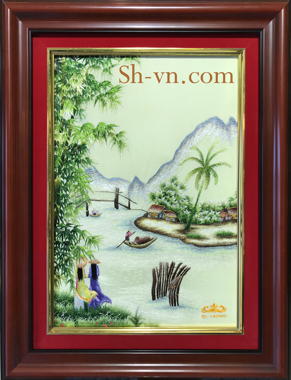 Tranh thêu Nha Trang 'Một góc quê tôi (52)'