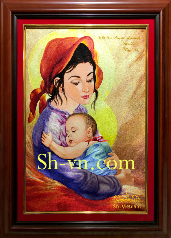 Tranh thêu Nha Trang 'Tình mẹ (446)'