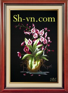 Tranh thêu tay Nha Trang 'Hoa Lan' 