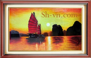 Tranh thêu quê hương 'Vịnh Hạ Long (64)'