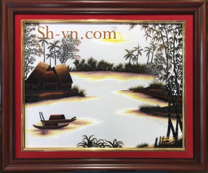 Tranh thêu quê hương 'Bình minh quê nhà (07)'