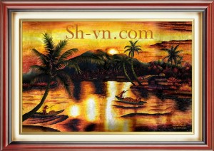 Tranh treo phòng khách 'Hoàng hôn trên sông (33)' Tranh treo phòng khách 'Hoàng hôn trên sông (33)'