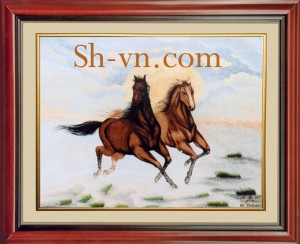 Tranh treo phòng khách 'Song Mã (73)'