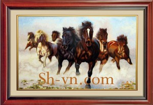 Tranh treo phòng khách 'Thất mã cuồng phong (74)'