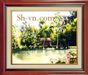 Tranh phong cảnh 'Nhà sàn Bác Hồ (66)'