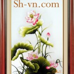 Tranh thêu tay hoa sen 1056