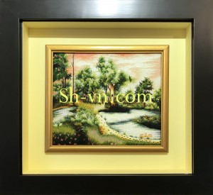 Tranh thêu tay 'Quê hương và dòng sông' (704) Tranh thêu tay 'Quê hương và dòng sông' (704)