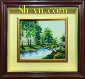 Tranh thêu tay truyền thống 'Nhịp sống quê hương' (803)