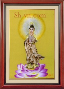 Tranh thêu tay truyền thống 'Phật Bà Quan Âm' (13)
