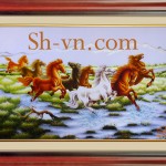 Tranh thêu tay phong thủy "Mã đáo thành công"