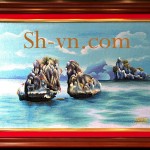 Tranh thêu tay Vịnh Hạ Long "Hòn trống mái (218)"