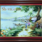 Top những bức tranh thêu phong cảnh quê hương "Quê hương Việt Nam"