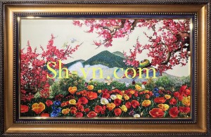 Tranh thêu tay Quảng Ninh "Mùa xuân trở lại"