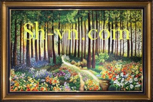 Tranh thêu quê hương "Phong cảnh đồi thông"Tranh thêu quê hương "Phong cảnh đồi thông"