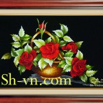 Tranh Thêu Hoa Hồng ‘Sắc hồng tình yêu’