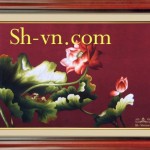 Tranh thêu tay hoa sen ‘Sen Việt 30’