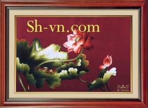Tranh thêu tay cao cấp hoa sen ‘Sen Việt 30’