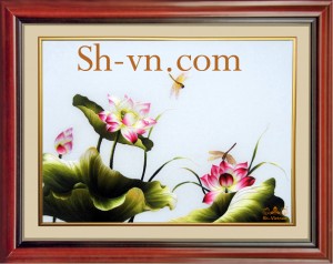 Tranh thêu tay cao cấp hoa sen ‘Sen Việt 500’