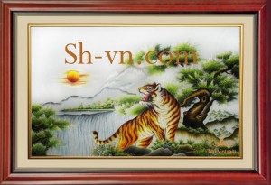Tranh thêu tay phong thủy “Mãnh Hổ”