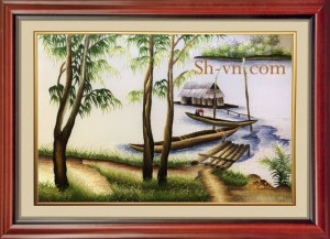 Tranh thêu tay ‘Nhịp sống quê hương (24)’