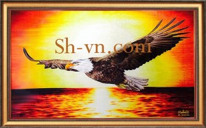 Tranh thêu tay tại TPHCM ‘Đại bàng trên biển bình minh (127)’