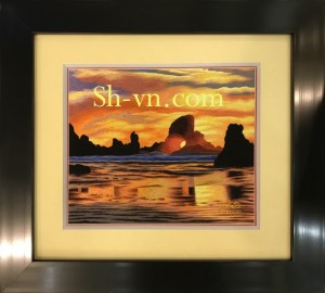 Tranh thêu phong cảnh ‘Chiều hoàng hôn (129)’