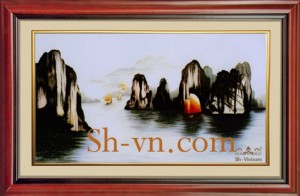 Tranh thêu tay Vịnh Hạ Long ‘Vịnh Hạ Long 90’