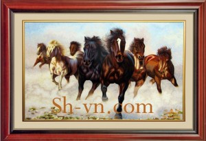 Tranh thêu tay mã đáo thành công ‘Thất mã cuồng phong (90)’