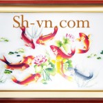 Tranh thêu tay sen cá chép ‘Cá chép 288’
