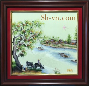 Tranh thêu tay ‘Nhịp sống quê hương (26)’