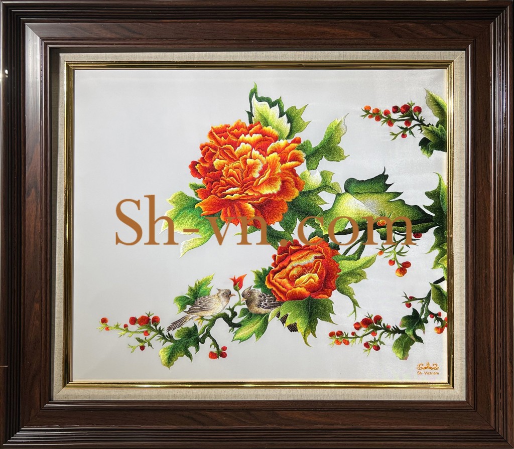 Tranh thêu hoa mẫu đơn "Mẫu đơn phú quý (80)" Tranh-theu-hoa-mau-don-shvn (80)