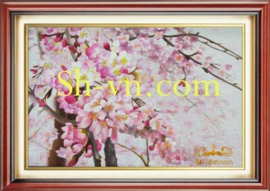 Tranh thêu tay hoa Anh Đào ‘Hoa Đào Nhật (53)’