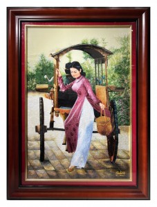 Tranh thêu tay chân dung “Trở về”