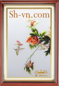 Tranh thêu tay hoa hồng ‘Sắc hồng tình yêu 169’