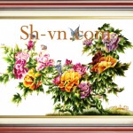 Tranh thêu tay hoa mẫu đơn “Phú quý mãn đường (2551)”