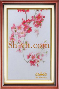 Tranh thêu tay hoa đào ‘Hoa đào 508’