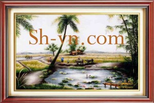 Tranh thêu tay “Quê hương Việt Nam (41)”