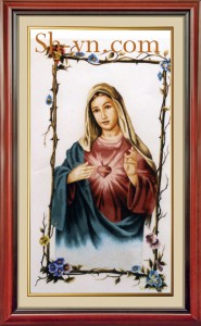 Tranh thêu mẹ bồng con ‘Đức Mẹ (09)’