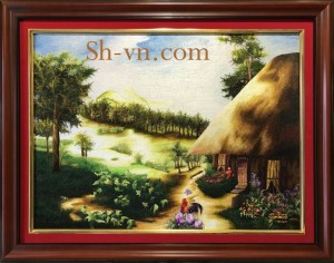 Tranh thêu quê hương “Nhịp sống quê hương”
