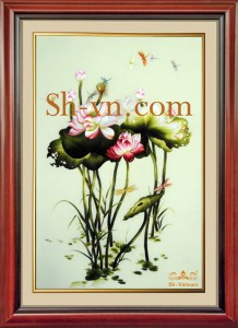 Tranh thêu tay hoa Sen 206